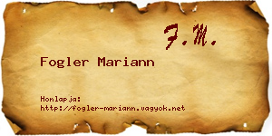 Fogler Mariann névjegykártya