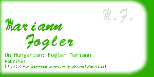 mariann fogler business card